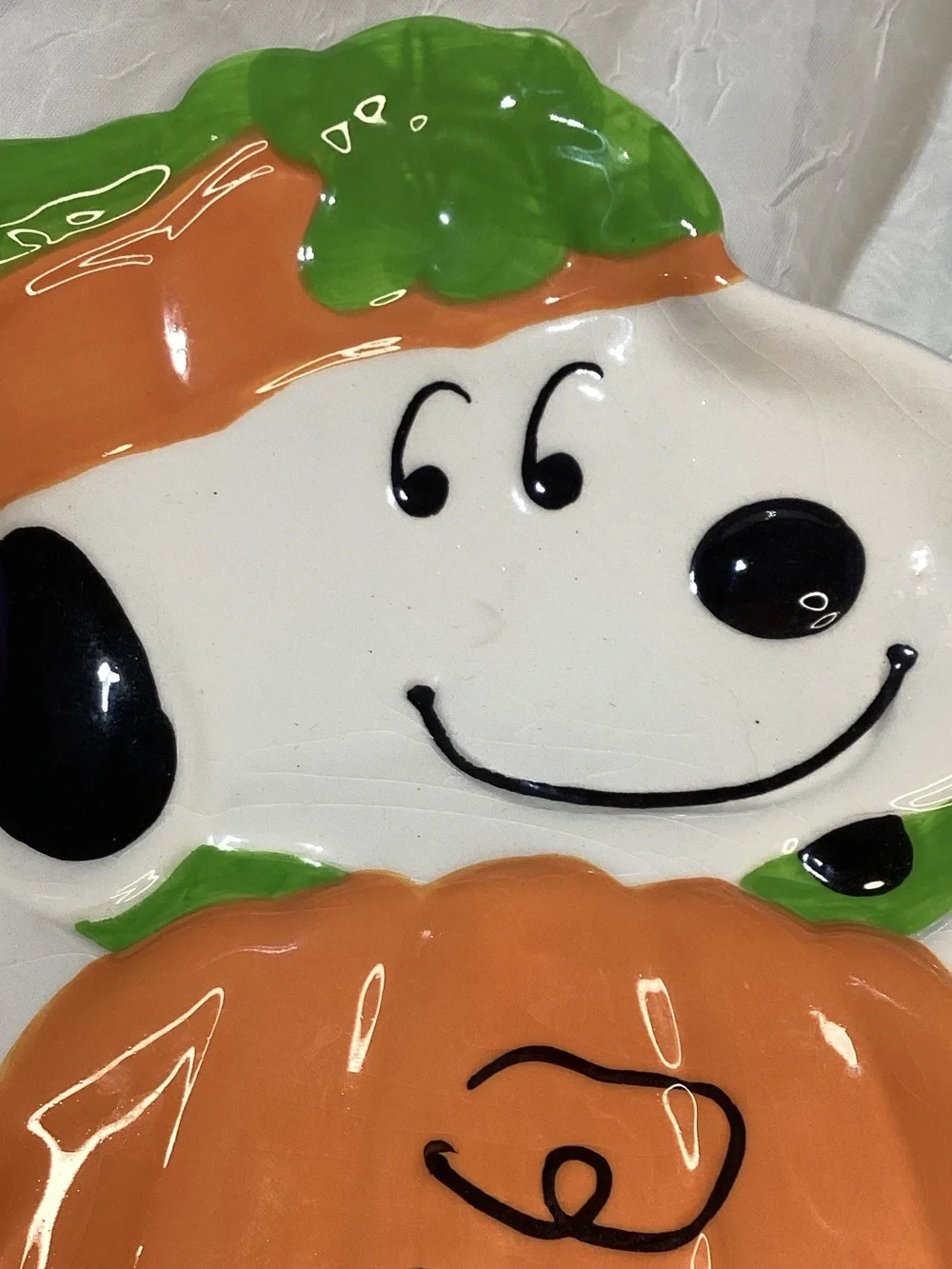 Hallmark Peanuts Snoopy Charlie Brown Pumpkin Candy Bowl Serving Dish